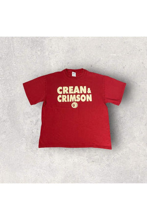 Vintage Delta Indiana University Cream & Crimson Basketball Tee- L