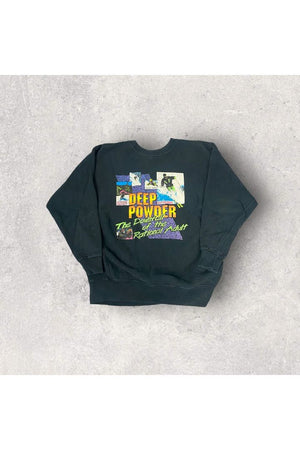 Vintage Deep Powder The Downfall of The Rational Adult Skiing Crewneck- XL