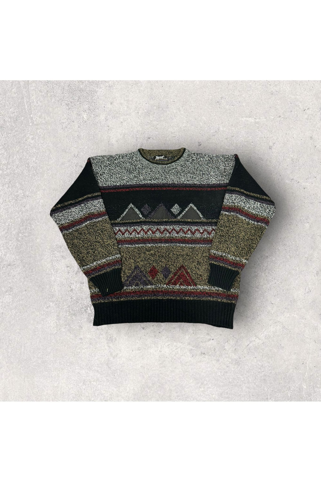 Vintage Impact Knit Sweater- L