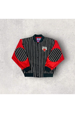 Vintage Starter Pin Stripe Chicago Bulls Bomber Jacket- XL