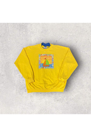 Vintage Gildan Embroidered Sailboat Crewneck- L