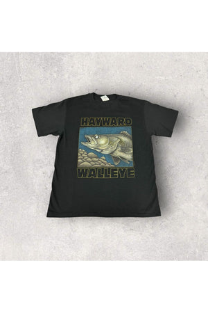 Vintage Single Stitch Hayward Walleye Fishing Tee- L