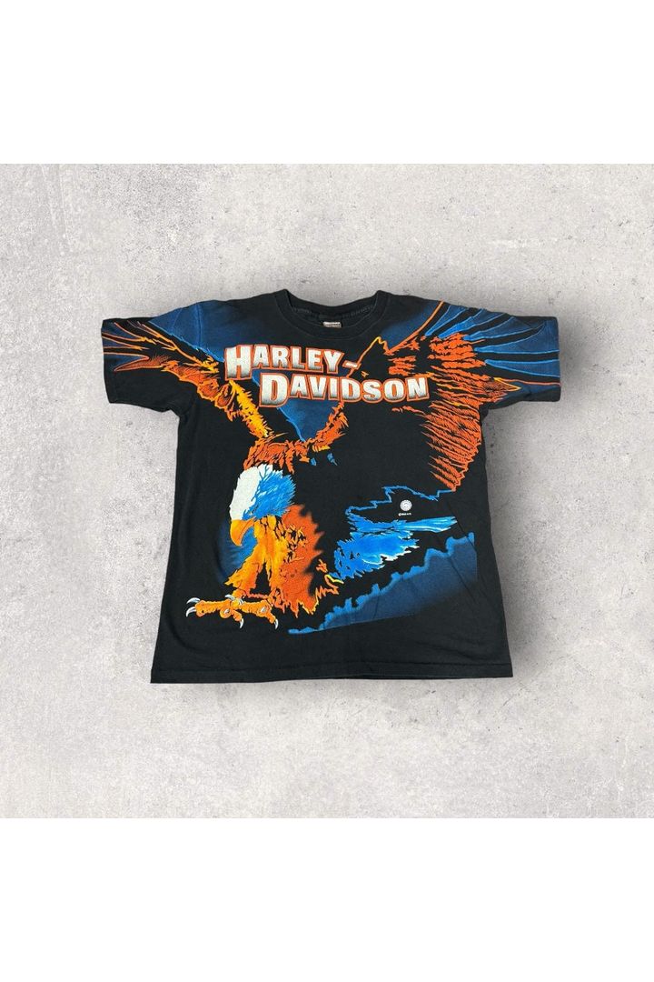 Vintage 1995 Harley-Davidson Eagle All Over Print Tee- L