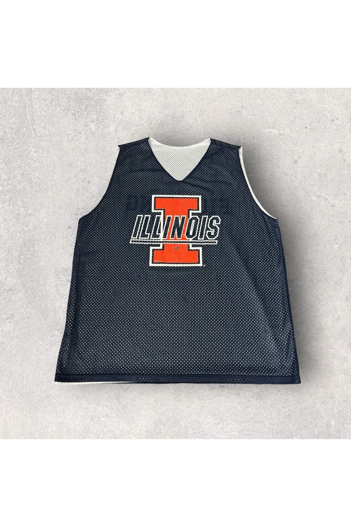 Vintage Illinois Fighting Illini Reversible Basketball Jersey- L/XL