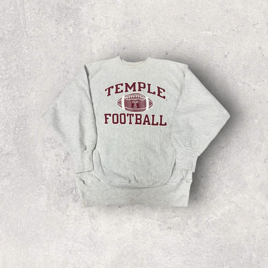 Vintage 90s Champion Reverse Weave Temple Football Crewneck- XL