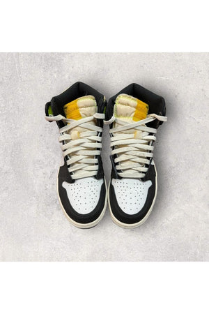 Jordan 1 Retro High WHITE BLACK VOLT UNIVERSITY GOLD