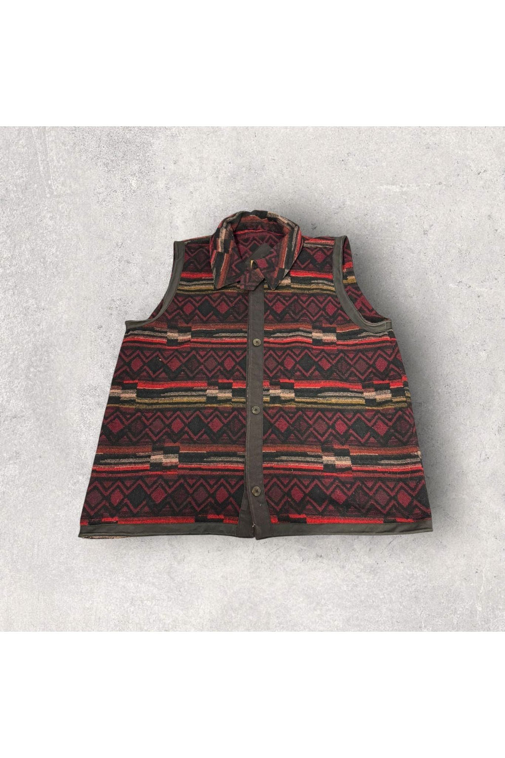 Vintage Outback Trading Co. Aztec Button Up Vest- L