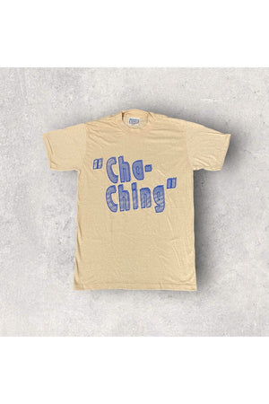 Vintage Single Stitch Cha Ching Tee (Blue Font)- M