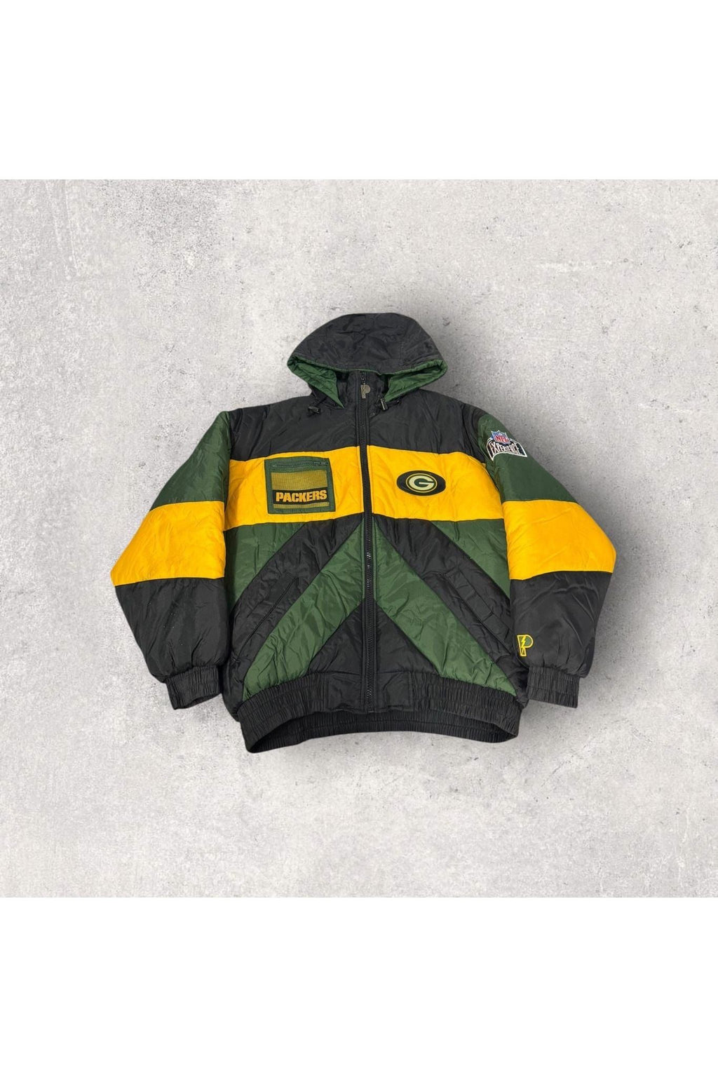 Vintage Pro Player Green Bay Packers Hooded Winter Jacket- L