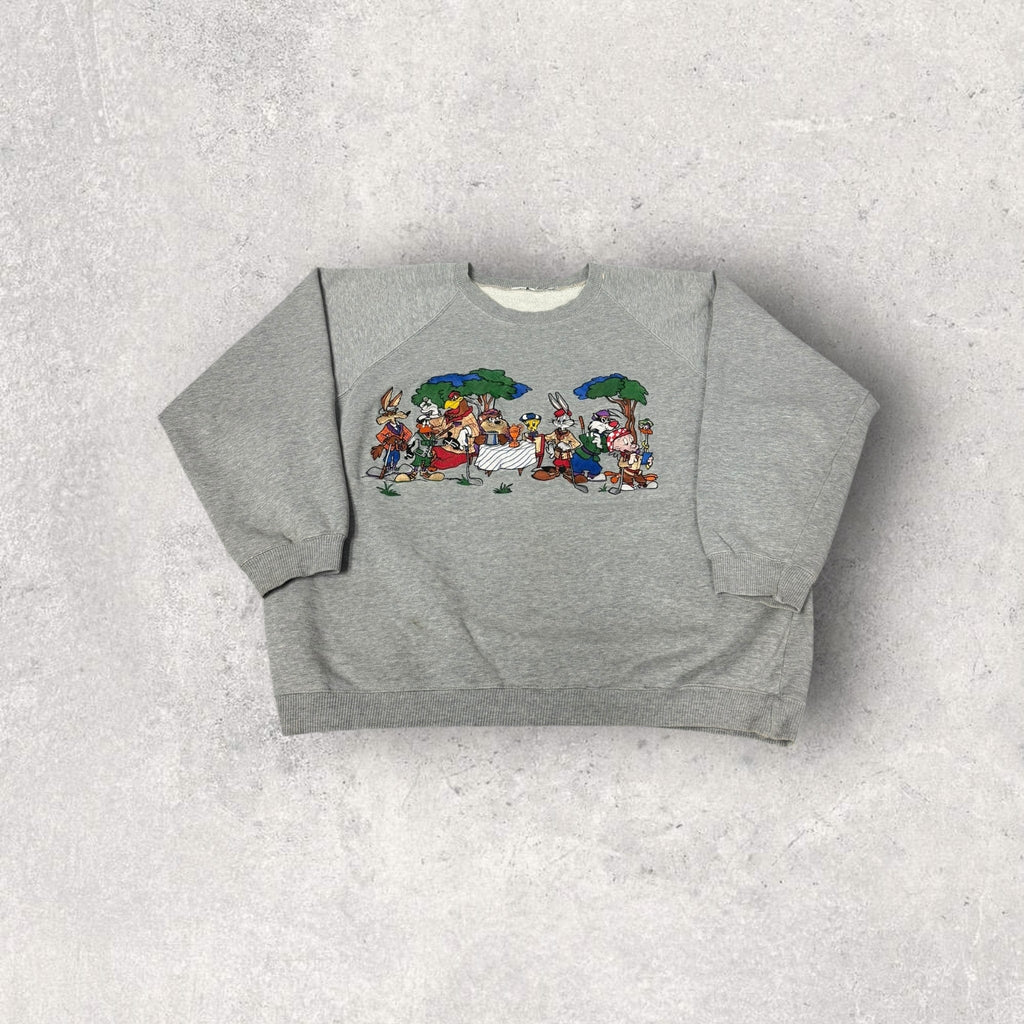 Vintage Looney Tunes Embroidered Golfers Crewneck- L