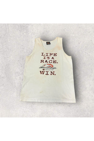 Vintage 1998 Harley-Davidson Life Is A Race Win Tank- M