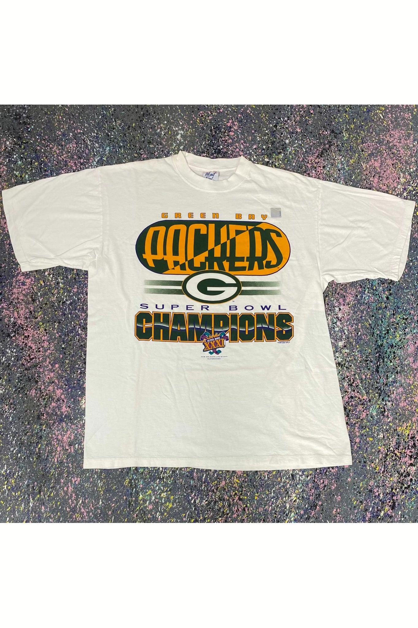 1996/97 Green Bay Packers Super Bowl XXXI Champions NFL T Shirt Size Large  – Rare VNTG