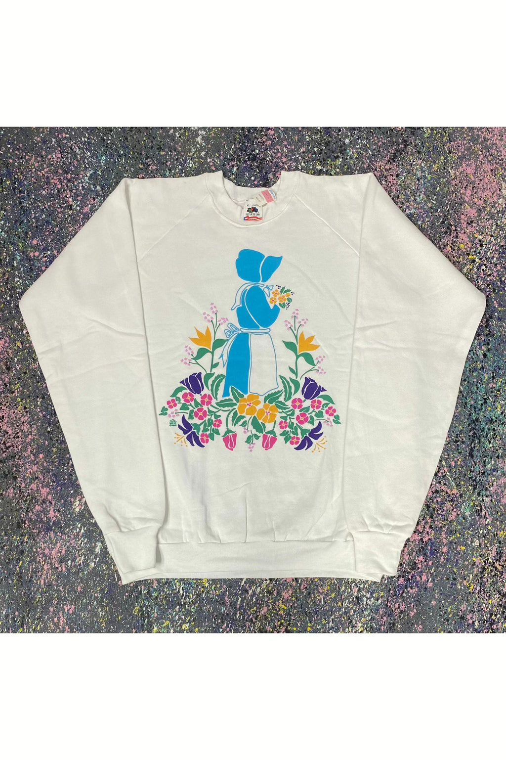 Vintage Deadstock Fruit of the Loom 1990 Flower Garden Crewneck- XL