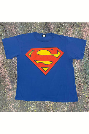Vintage Single Stitch Changes Superman Logo Tee- L
