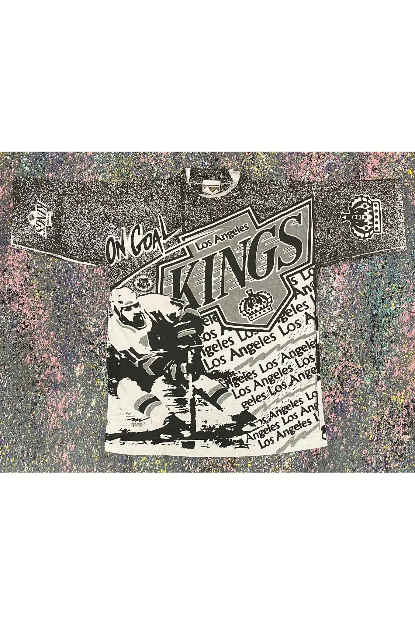 Vintage Magic Johnson T's Los Angeles Kings All Over Print Tee T Shirt  Large New