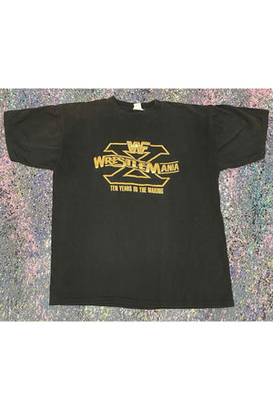 Vintage WWF Wrestlemania 10 Years in the Making Puff Print Tee- XL