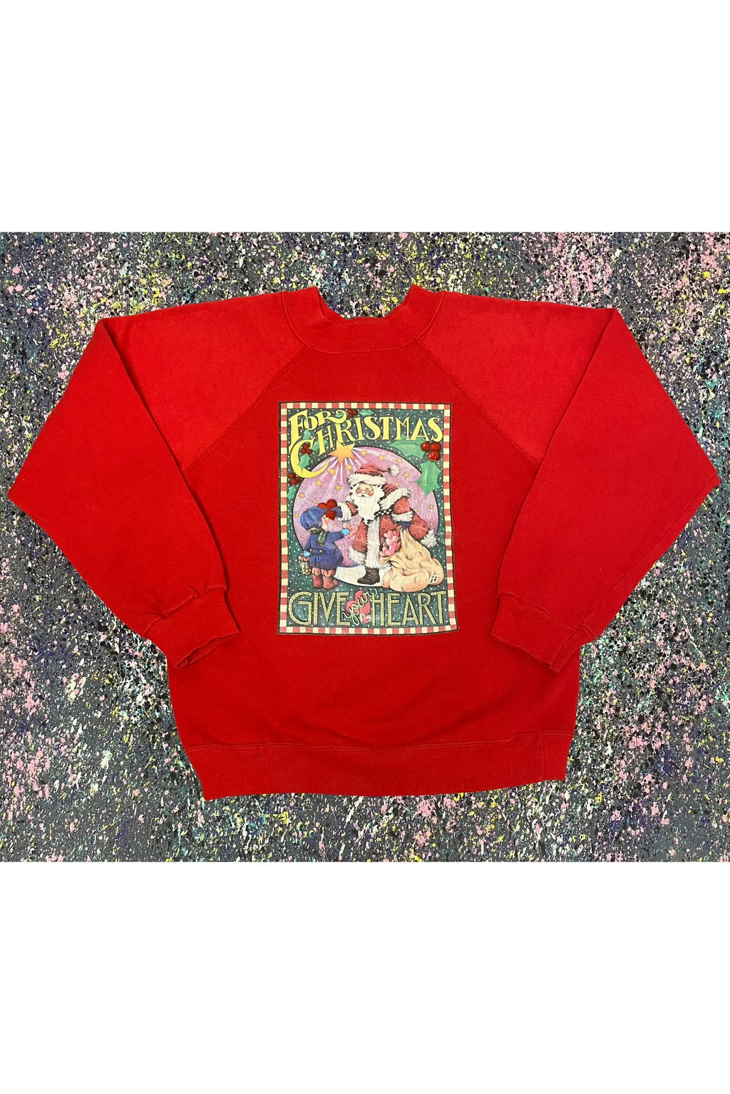 Vintage Hanes For Christmas Give Your Heart Youth Christmas Sweater- YTH L (14-16)