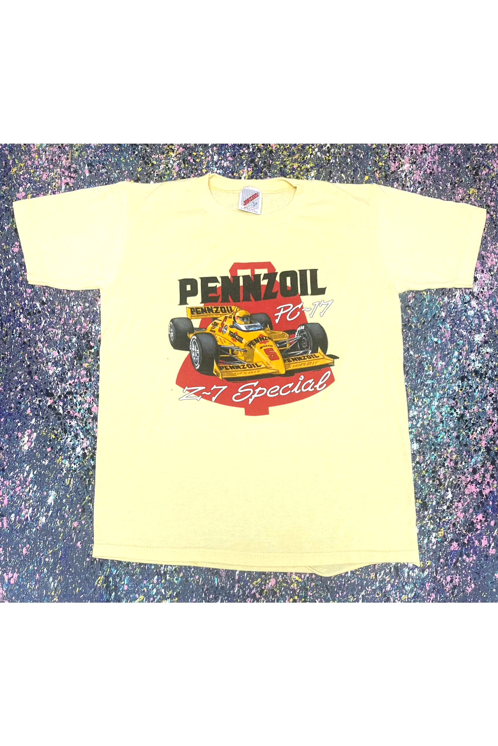Vintage Pennzoil Z-7 Special Rick Mears Racing Tee- YTH L (14-16)