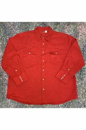 Vintage Pearl Snap Western Button Up- XL