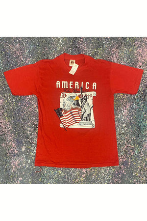 Vintage Deadstock 1986 Logo 7 America The Beautiful Graphic Tee- L