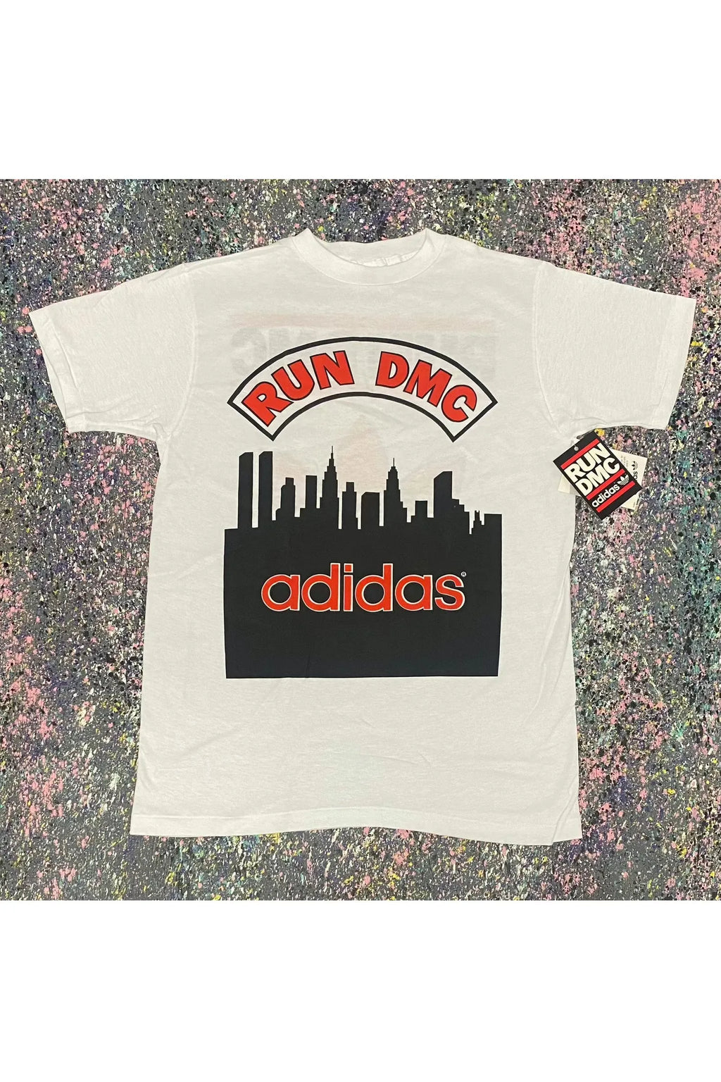 Vintage 80s Deadstock Run DMC Adidas Single Stitch Tee- M