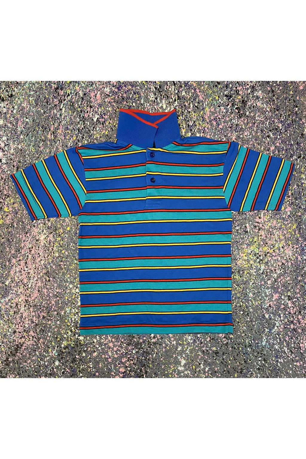 Vintage Single Stitched Electric Kids Striped Polo- Size 6