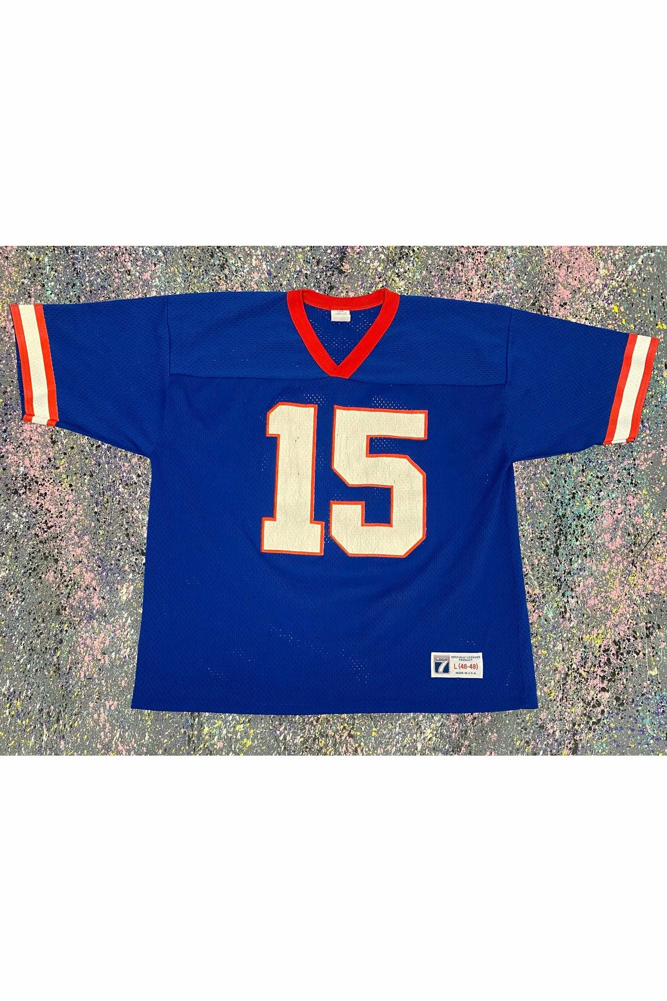 Vintage Logo 7 Jeff Hostetler New York Giants Jersey- L – BACK2THEVINTAGE